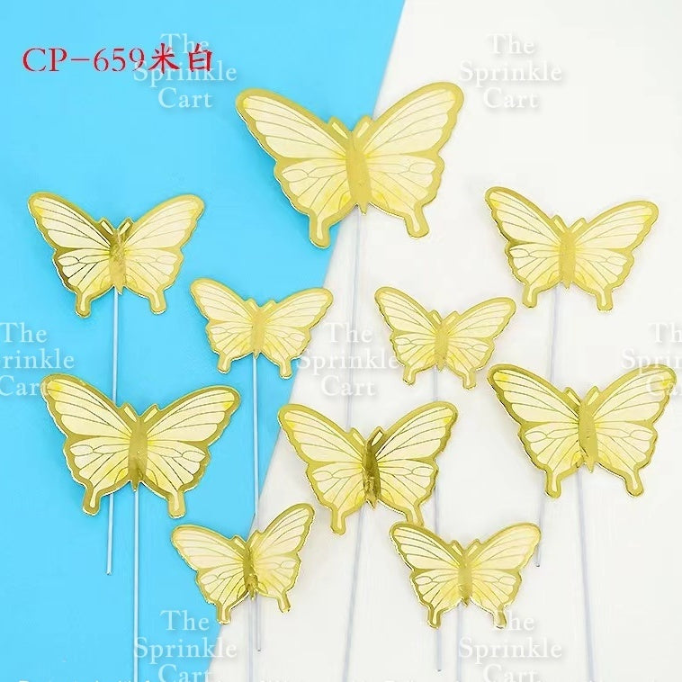 Leaf Fan Cake Toppers Paper Folding Butterfly Paper Topper Mini Paper Fan Round Cake Decoration