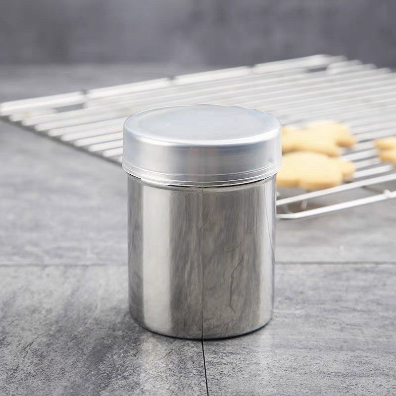 Stainless Steel Chocolate Shaker with Lid Confectionery Sugar Cocoa Sifter Strainer for Coffee and Cake Decoration TSC