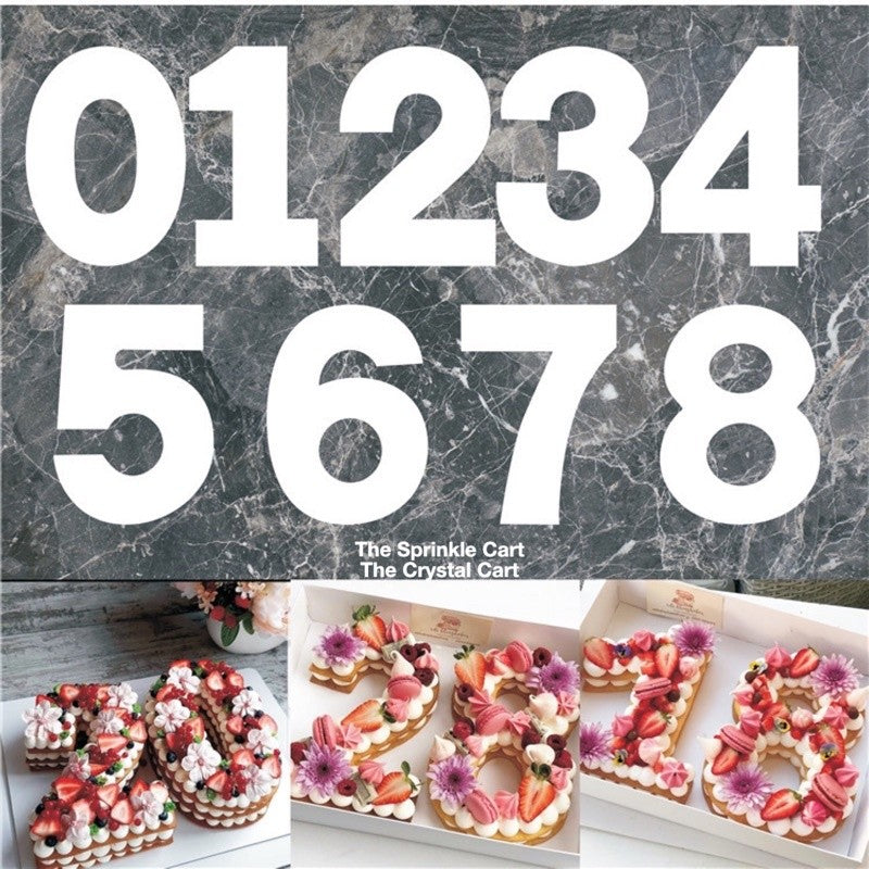 0-8 PET Plastic Number Stencil Guide for Fondant Cake Pattern TSC