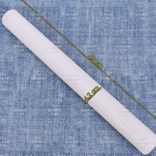 Non-stick Fondant Dough Rolling Pin Plastic with Rubber and Stainless Steel Baking Tool TSC