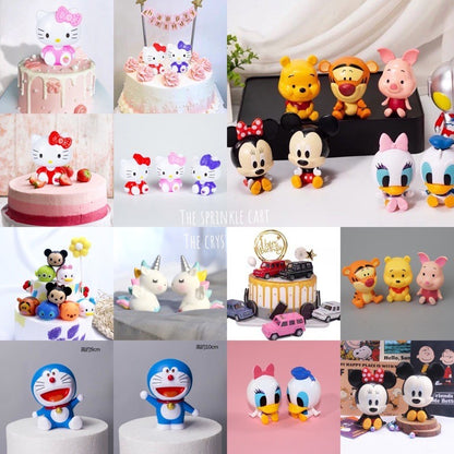Micky Minie /Hello KT/ Dorae Cat / Dinosaur / Unicorn / Grandma Grandpa Toy Cake Topper TSC