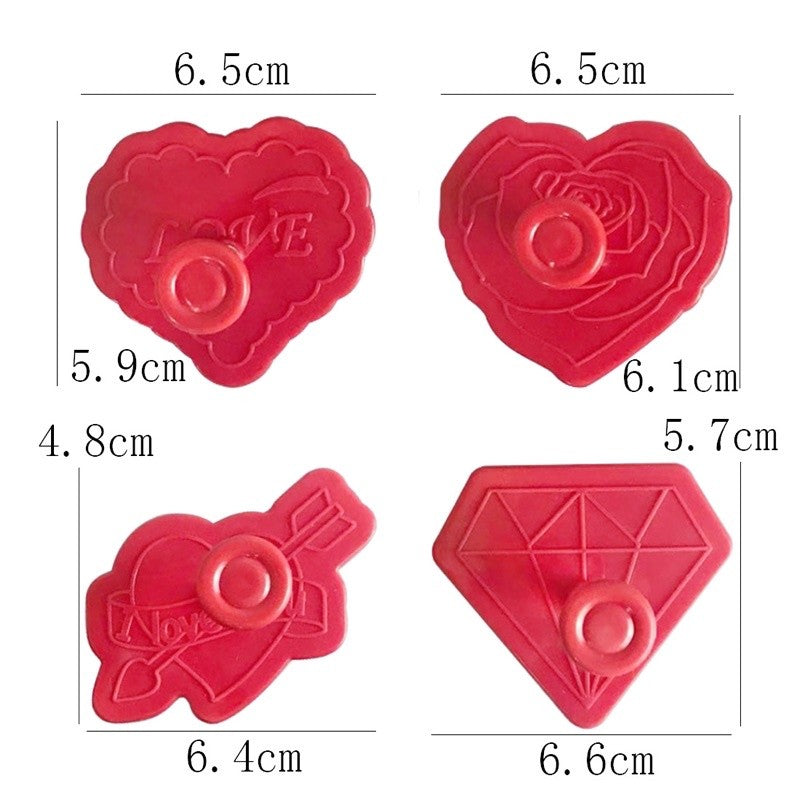 Valentine Cupid Heart Love Cookie Plunger Greetings Congrats Love Best Wishes Thank you Fondant CutterTSC