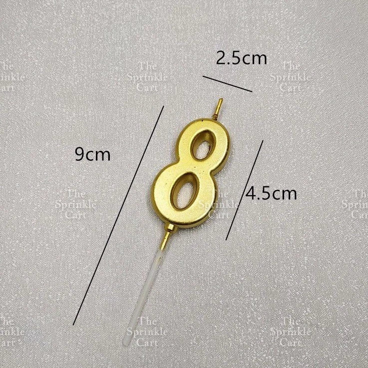 Number Candle for Birthday Cake Decor Party Supplies Gold 0-9