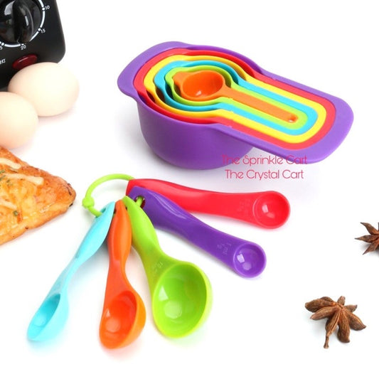 Colorful Measuring Cups and Spoons for Kitchen and Baking Use TSC