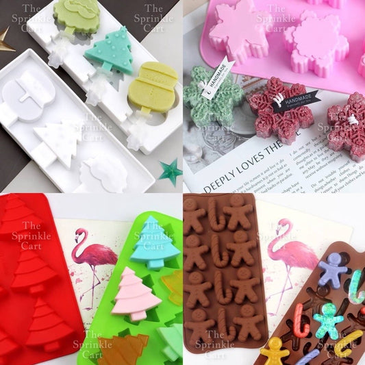 Christmas Halloween Trick or Treat Theme Silicone Molder for Baking Chocolate Fondant Cake Decoration and DIY Craft TSC