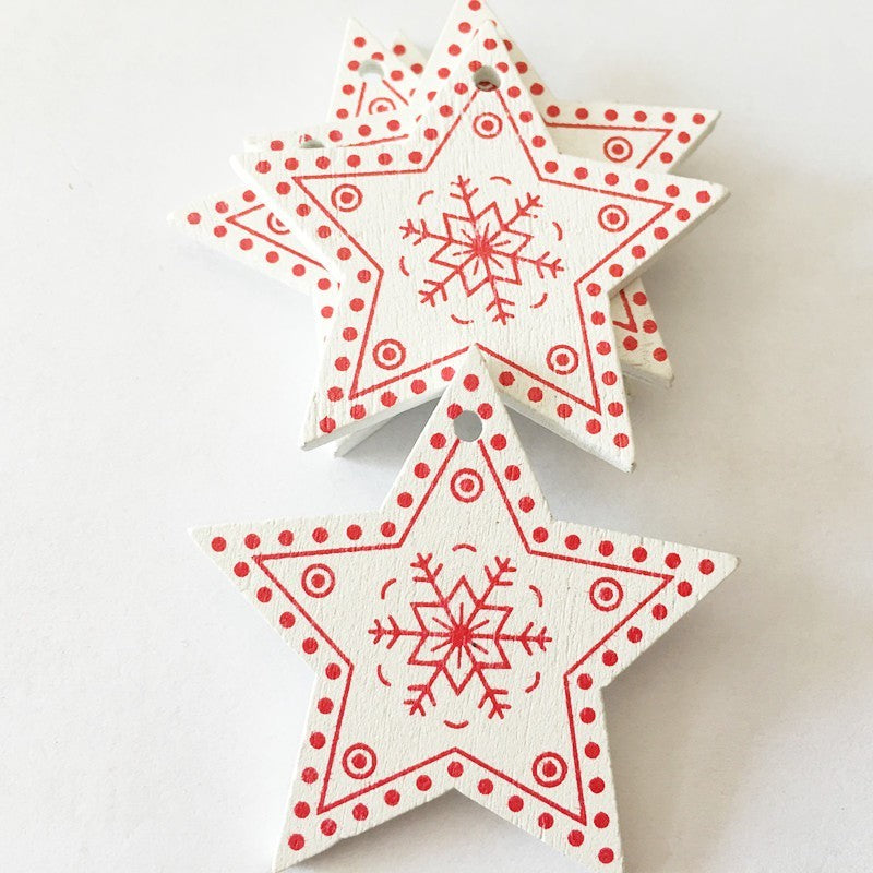 5pcs Wooden Christmas Hanging Ornament for Christmas Tree Decoration TSC