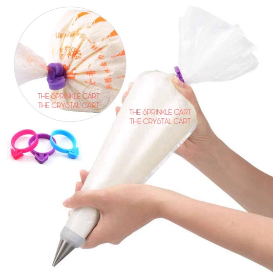 5pcs Reusable Silicone Pastry Piping Bag Tie TSC