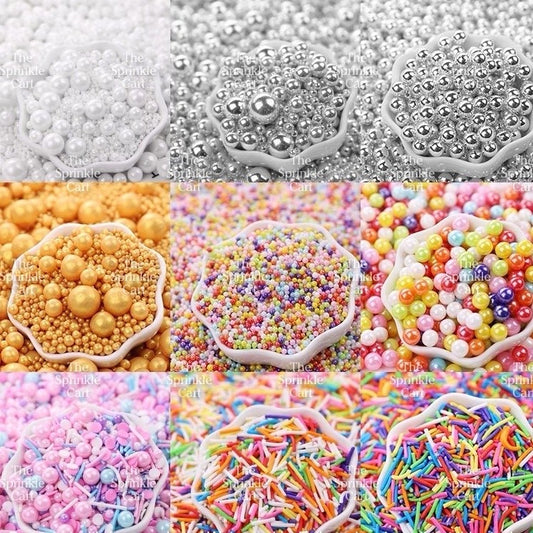 [NEW DESIGNS] Edible Sprinkles Dragees Pearls Rods Capsule for Cake Decoration TSC