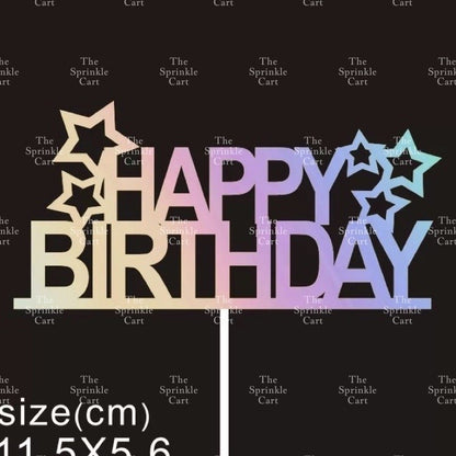 Glitter &Printed Paper Birthday Love Castle Cake Topper Decoration TSC