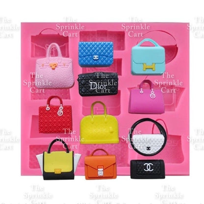 Fashion Women Handbags Silicone Molder for Cake Decoration and DIY Craft TSC
