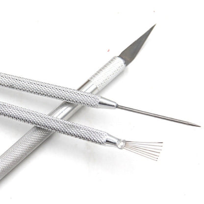 Aluminum 7-Pin Wire Pro Needle and Precision Knife Modelling Tool for Gumpaste Fondant Cake and DIY Clay Arts TSC