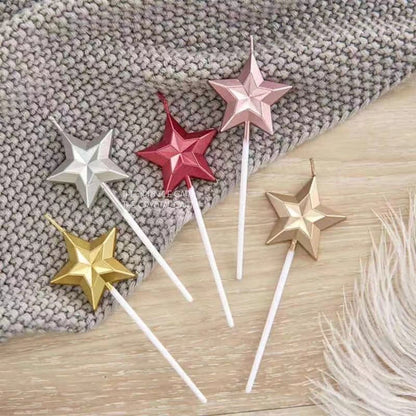 Metallic Color Candle Heart Star Shape for Birthday Party Supplies TSC