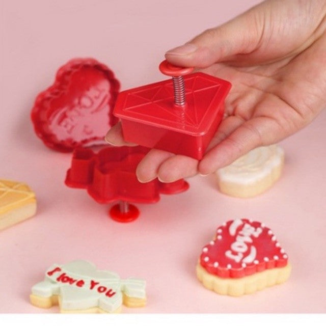 Valentine Cupid Heart Love Cookie Plunger Greetings Congrats Love Best Wishes Thank you Fondant CutterTSC