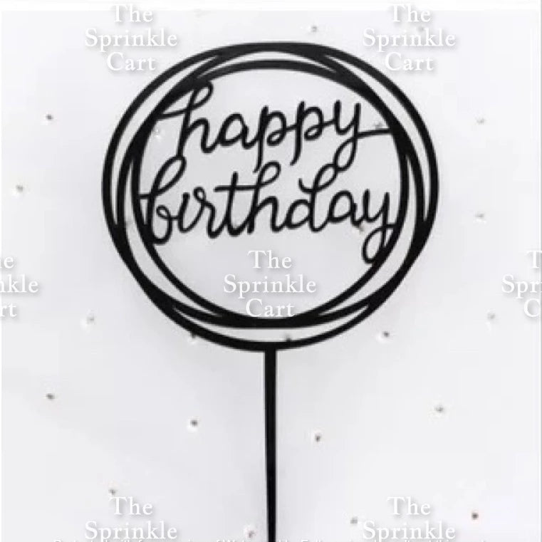 Acrylic Glitter Paper Happy Birthday Mr & Mrs Girl Boy Cake Topper Party Supplies