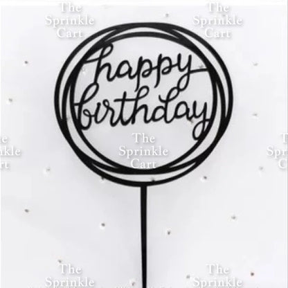 Acrylic Glitter Paper Happy Birthday Mr & Mrs Girl Boy Cake Topper Party Supplies