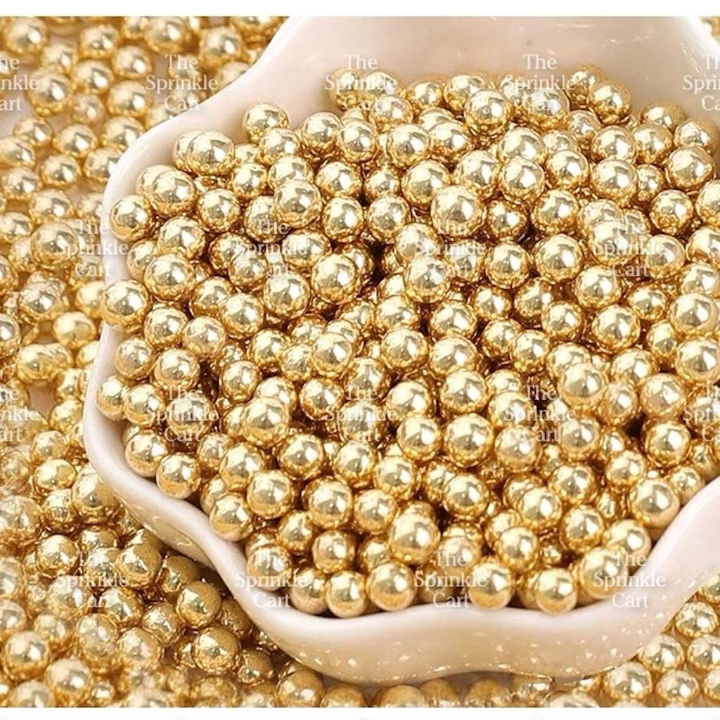 Edible Sprinkle Dragees Luxe Series Metallic Gold Rosegold Matte Pastel 50grams Decoration