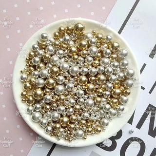 Edible Sprinkle Dragees Luxe Series Metallic Gold Rosegold Matte Pastel 50grams Decoration