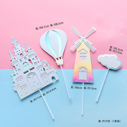 Castle Prince Princess Cake Paper and Acrylic Topper TSC