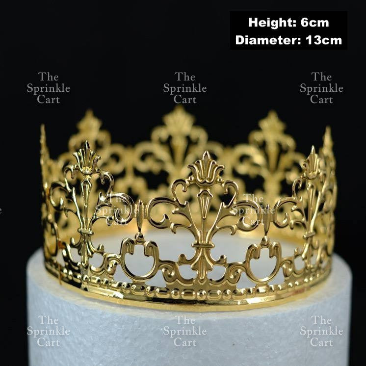 Crown Cake Topper Princess Birthday Celebration Queen Gold Silver