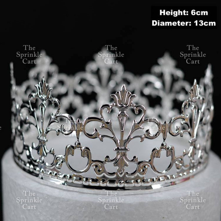 Crown Cake Topper Princess Birthday Celebration Queen Gold Silver