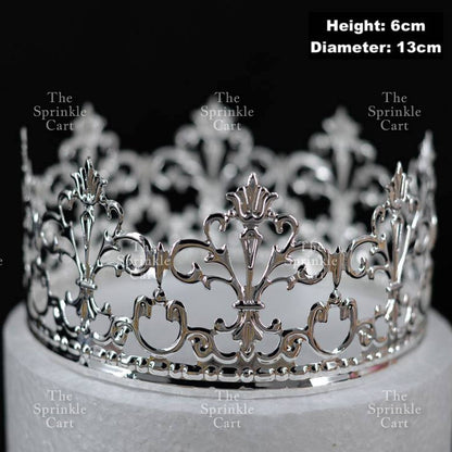 Crown Cake Topper Princess Birthday Celebration Queen Gold Silver