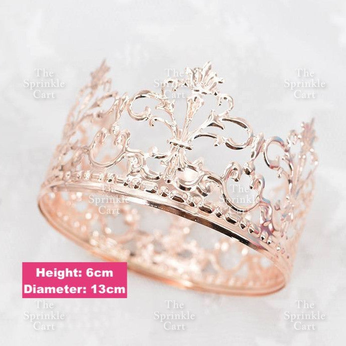 Crown Cake Topper Princess Birthday Celebration Queen Gold Silver