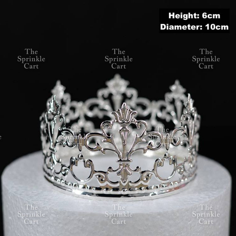 Crown Cake Topper Princess Birthday Celebration Queen Gold Silver