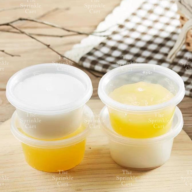 Clear Sauce Cup w/Lid and Luster Container Ice Cream Cup Gravy Cup TSC