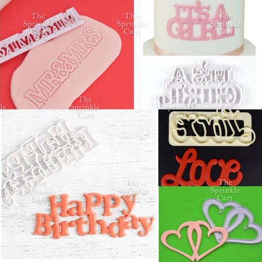 Happy Birthday Fondant Cutter Cookie Cutter Lettering It's a Boy It's a Girl Baby Shower Reveal