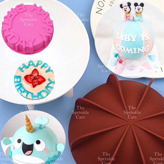 Happy Birthday Big Sphere Round Cake Molder DIY Silicone Smash Cake Mold