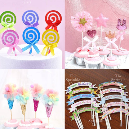 Random Happy Birthday Cake Topper Cake Decoration for Baking Party Supplies TSC