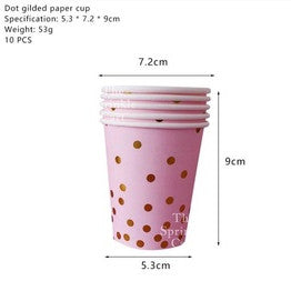 10pcs Disposable Tableware Metallic Colorful Drinking Cups Birthday Party Supplies TSC