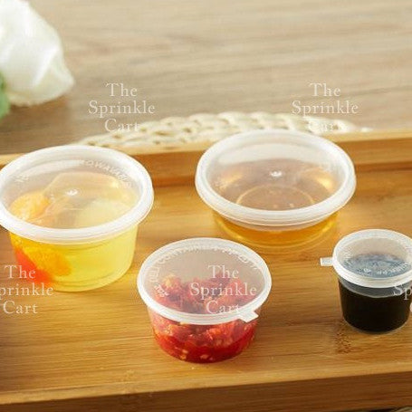Clear Sauce Cup w/Lid and Luster Container Ice Cream Cup Gravy Cup TSC
