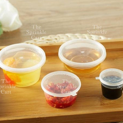 Clear Sauce Cup w/Lid and Luster Container Ice Cream Cup Gravy Cup TSC
