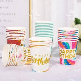10pcs Disposable Tableware Metallic Colorful Drinking Cups Birthday Party Supplies TSC