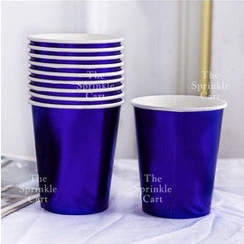 10pcs Disposable Tableware Metallic Colorful Drinking Cups Birthday Party Supplies TSC