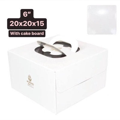 Marble,Ombre & White Bento Cake Box with Handle with Cake Board TSC