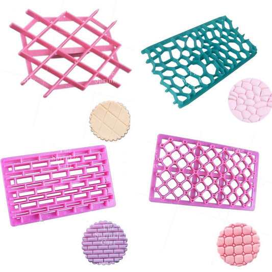 Diamond Fondant Embosser Cake Quilting Slanting Lines Embosser Cutter Baking