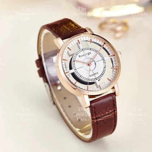 Men & Women's Watch Relo Analog Fashion Wristwatch Leather Quartz Accessories TSC