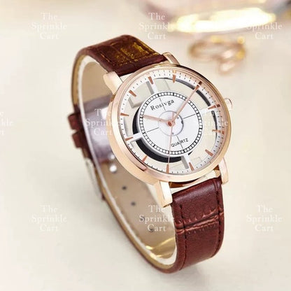 Men & Women's Watch Relo Analog Fashion Wristwatch Leather Quartz Accessories TSC