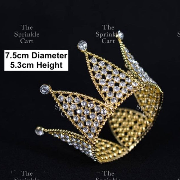 Crown Cake Topper/ Decor Shiny Gold Silver Pearl Birthday Princes
