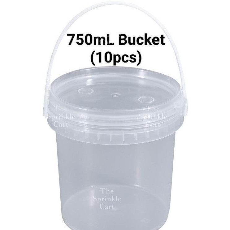 Multipurpose Clear Plastic Food Grade Cookie Bucket Container with Lid Handle Airtight Leakproof TSC