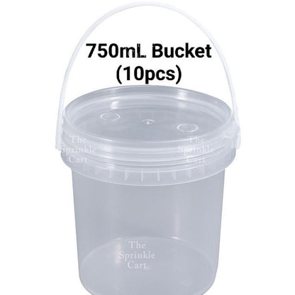Multipurpose Clear Plastic Food Grade Cookie Bucket Container with Lid Handle Airtight Leakproof TSC