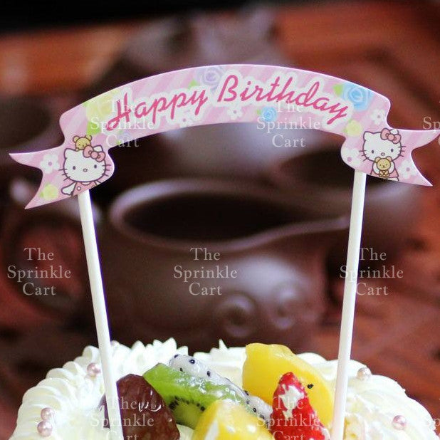 Glitter Paper Happy Birthday Love Cake Topper Party Supplies  Decor TSC