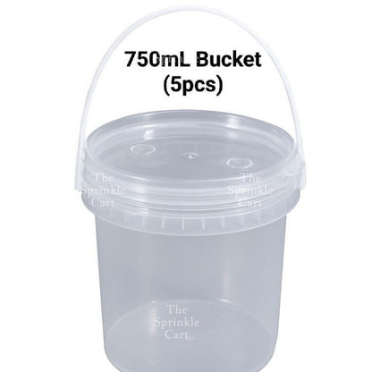 Multipurpose Clear Plastic Food Grade Cookie Bucket Container with Lid Handle Airtight Leakproof TSC