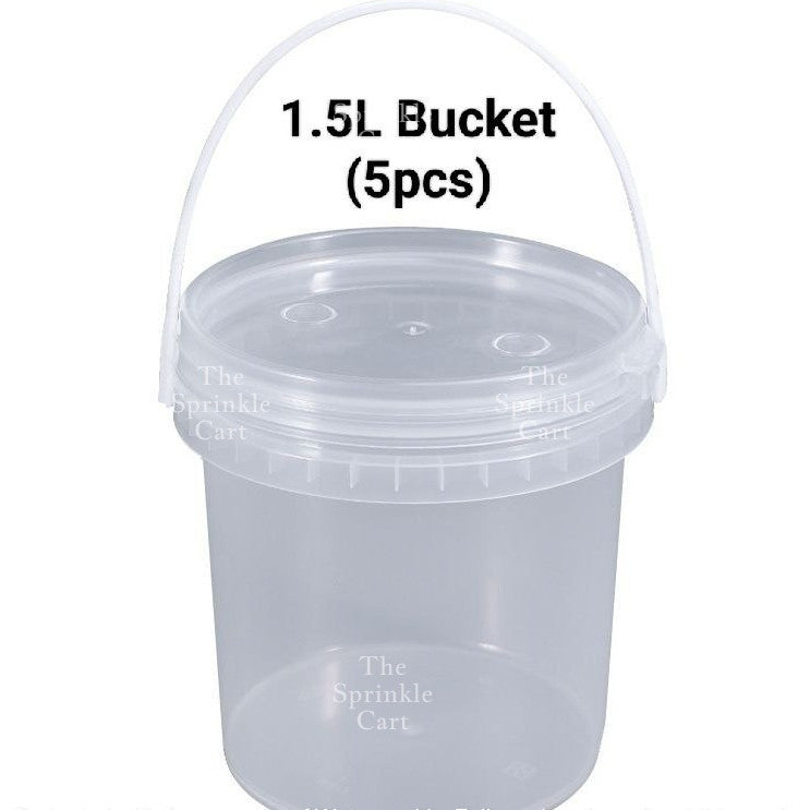 Multipurpose Clear Plastic Food Grade Cookie Bucket Container with Lid Handle Airtight Leakproof TSC