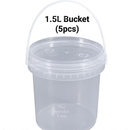 Multipurpose Clear Plastic Food Grade Cookie Bucket Container with Lid Handle Airtight Leakproof TSC