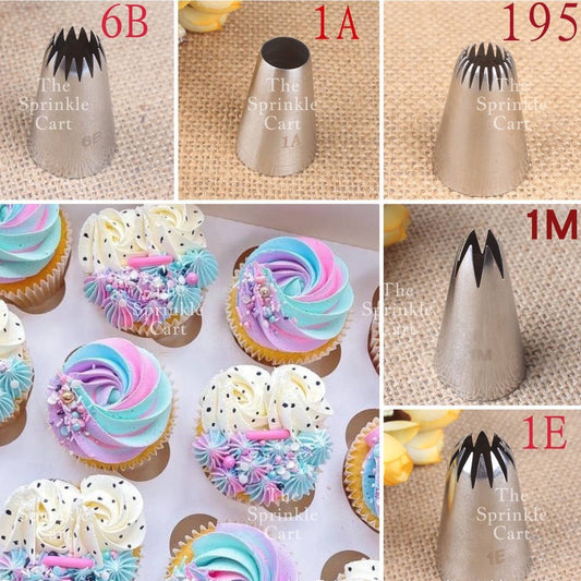 1M 2F 2D 6B 195 Nozzle Tip for Cake Icing Buttercream Pastry Decoration TSC