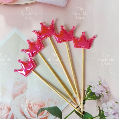 5pcs Metallic Star Heart Crown Cake Birthday Topper