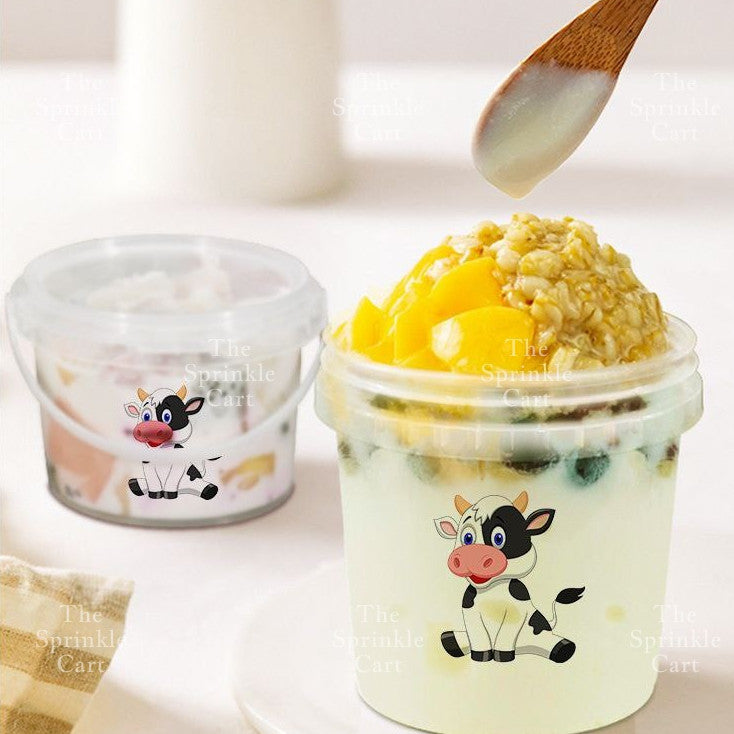 Multipurpose Clear Plastic Food Grade Cookie Bucket Container with Lid Handle Airtight Leakproof TSC